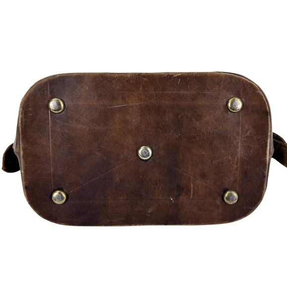 Vintage Dopp Bag/Toiletry Case Makeup Bag Hand Tooled Leather Roses Dragon Aztec - Picture 6 of 10